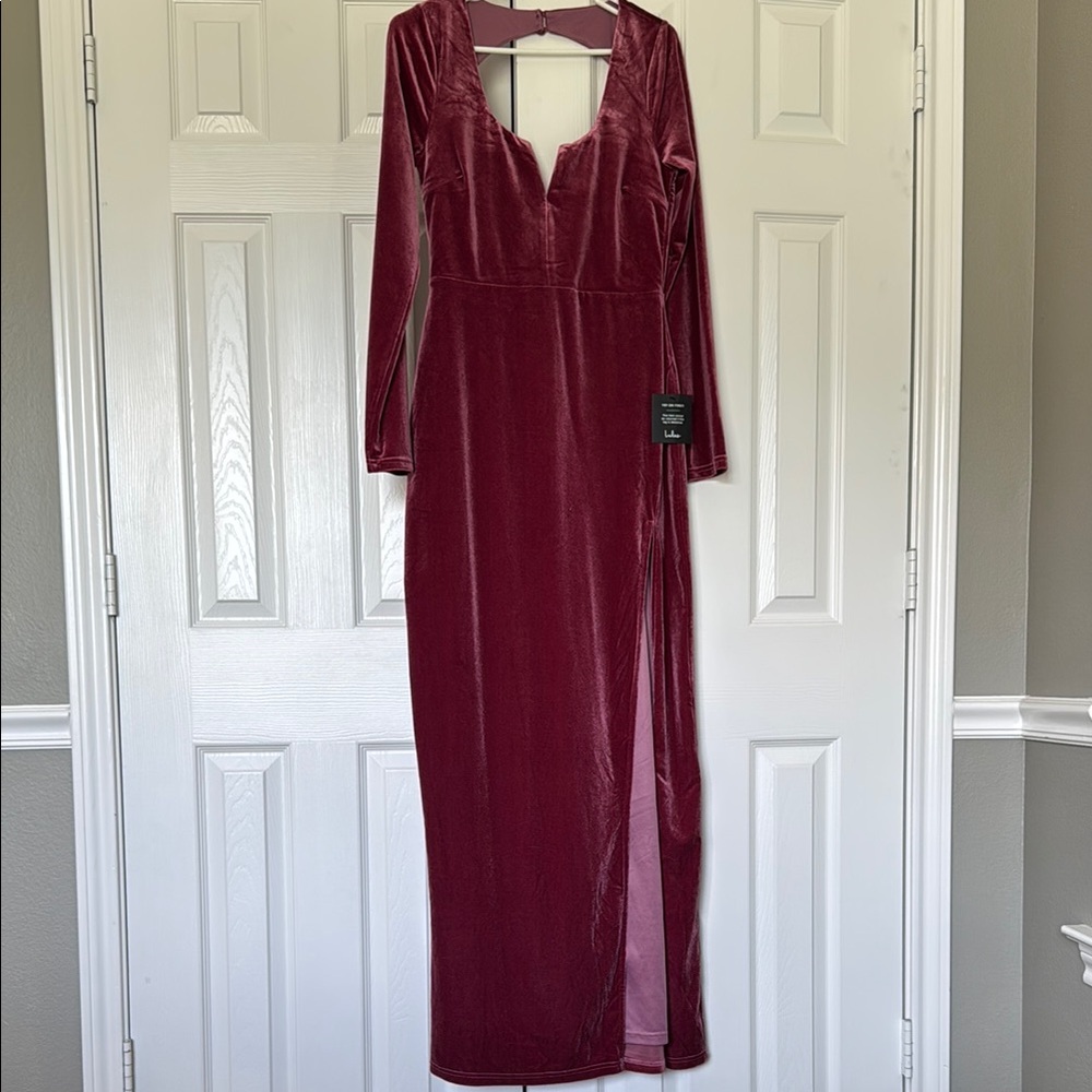 Lulus Burgundy Velvet Dress